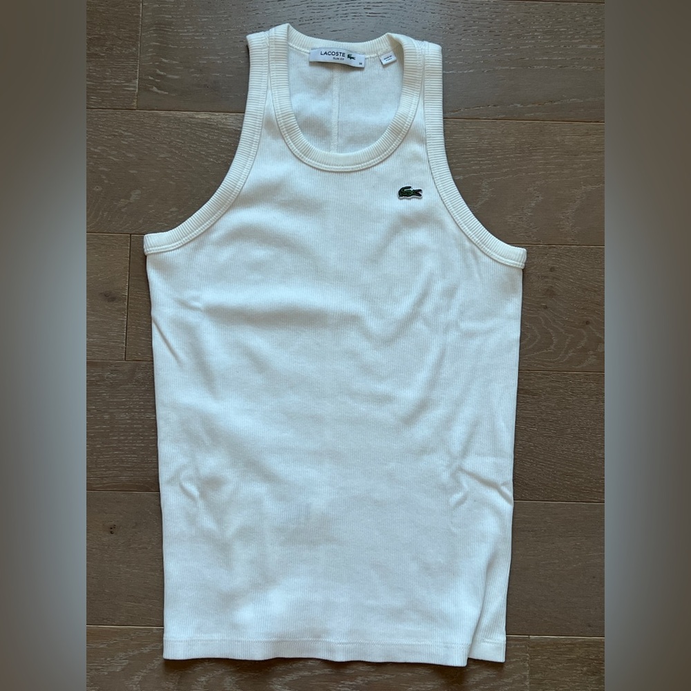 Lacoste White Ribbed Slim Fit Shirt